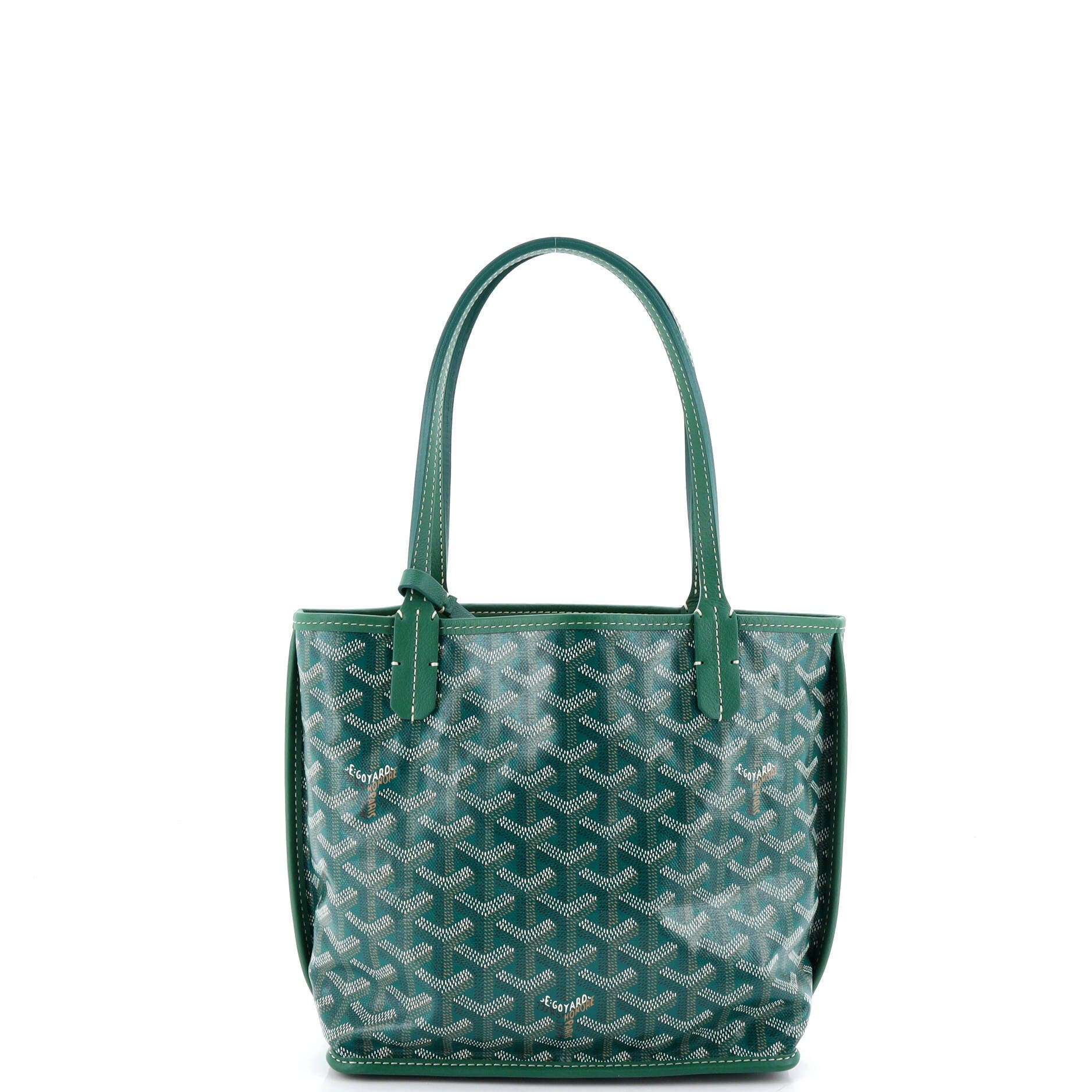 Pre-Owned Goyard Anjou Reversible Tote Coated Canvas Mini, Alternate, color, Green