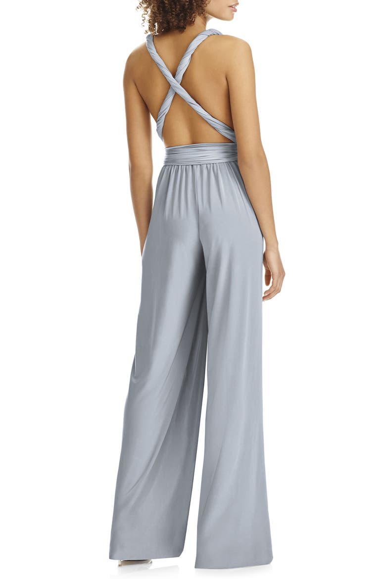 Convertible Wide Leg Jersey Jumpsuit, Alternate, color, PLATINUM