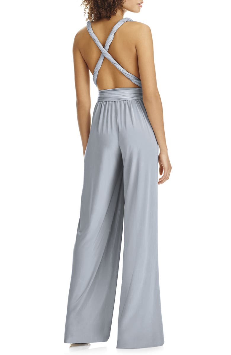 Dessy Collection Convertible Wide Leg Jersey Jumpsuit, Alternate, color,
