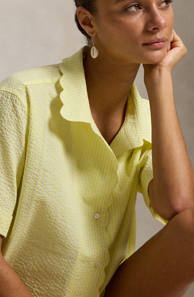 Polo Ralph Lauren Scallop Short Pajamas, Alternate, color, Lemon Verbina