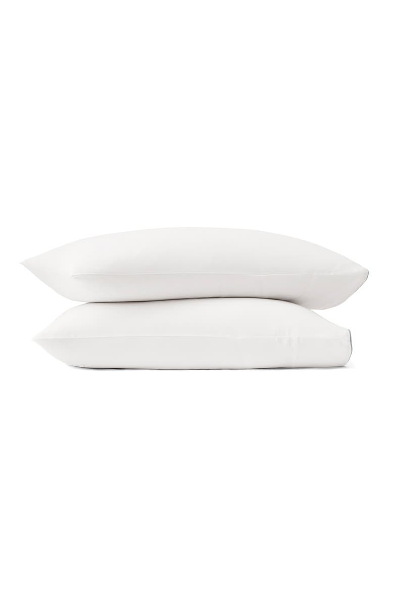 Signature Set of 2 Piped Edge Pillowcases, Main, color, WHITE/ SHORE