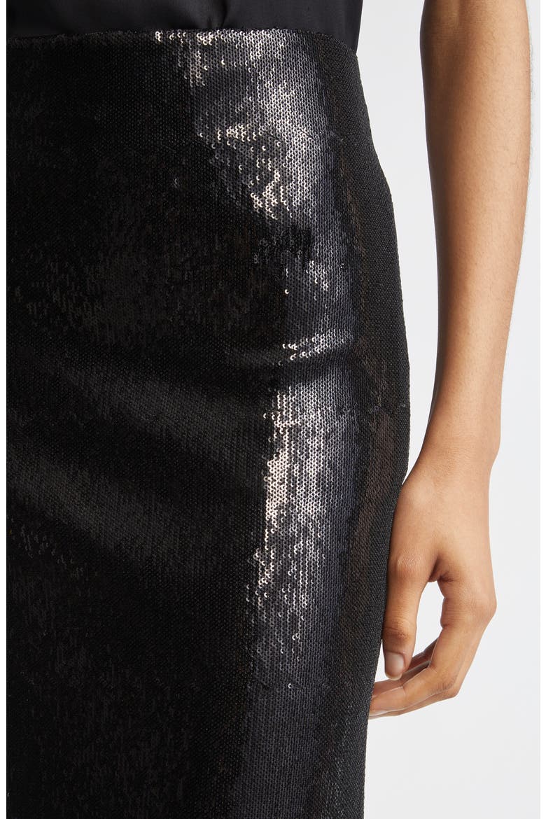 Sequin Column Skirt, Alternate, color, BLACK