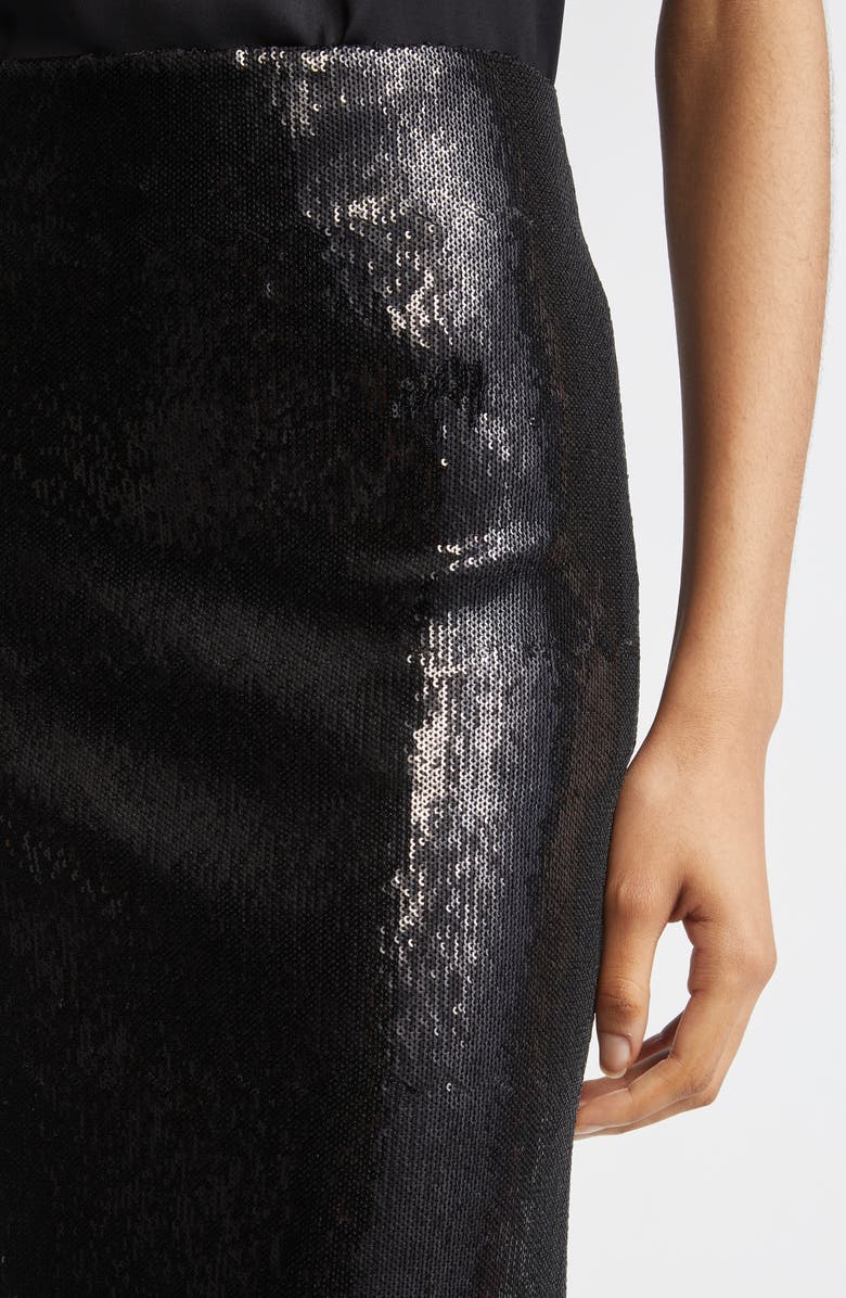 TOTEME Sequin Column Skirt, Alternate, color, Black