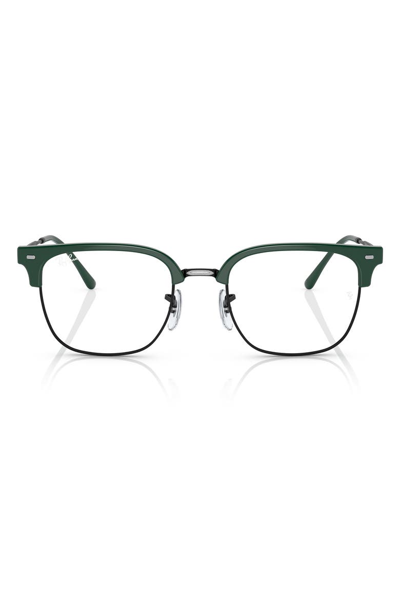 Ray-Ban New Clubmaster 51mm Square Optical Glasses, Main, color, Black Green