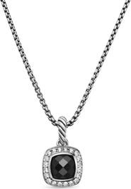 David Yurman Petite Albion® Halo Cushion Pendant Necklace