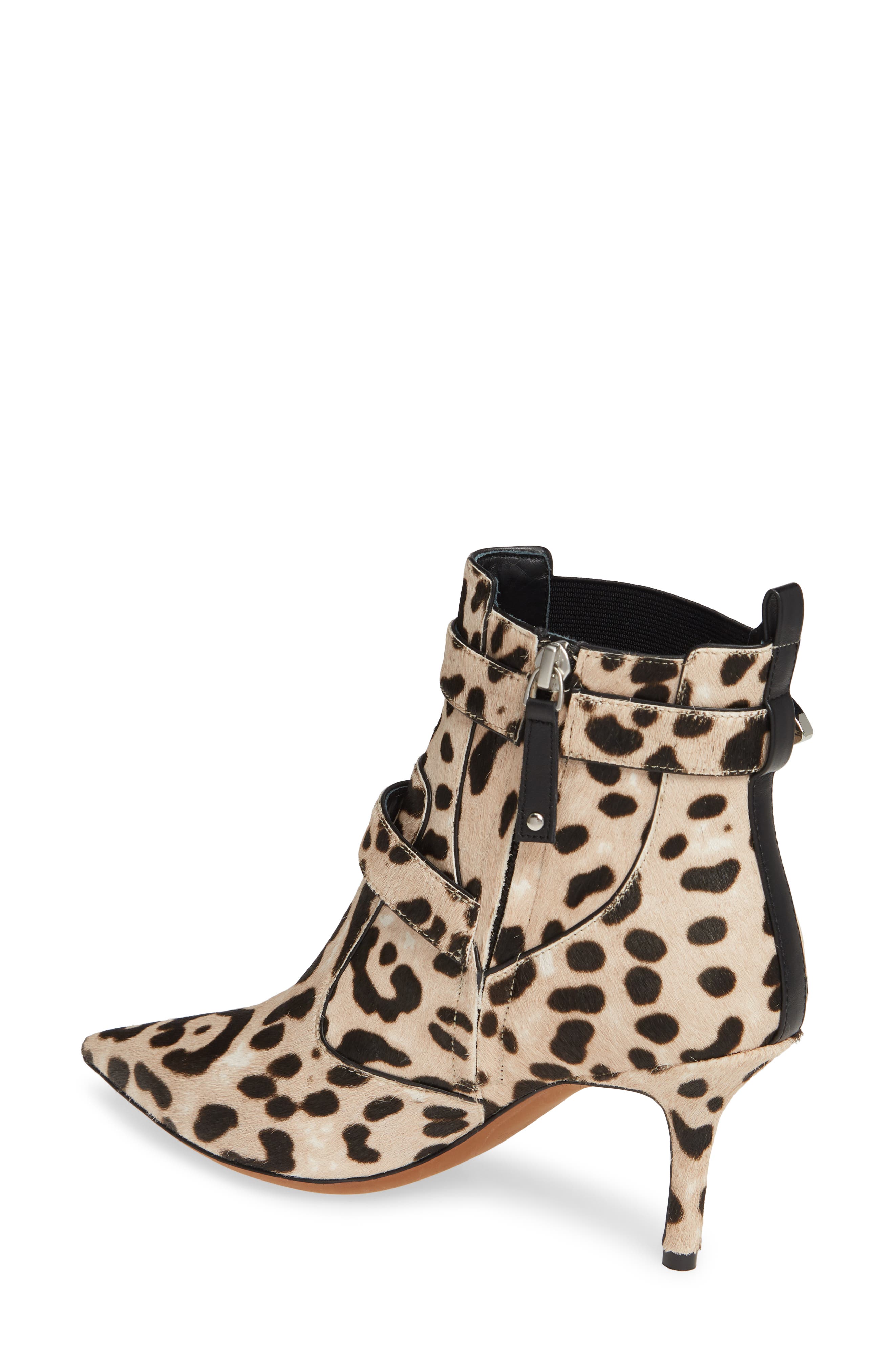 Linea Paolo Nikita II Genuine Calf Hair Bootie, Alternate, color, White Black Leopard Calf Hair