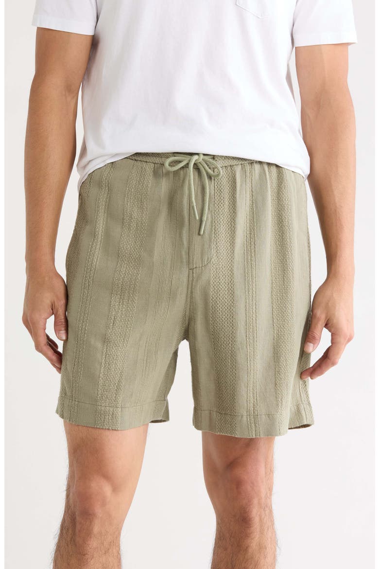 Textured Drawstring Shorts, Main, color, THYME GREEN