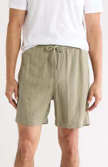 DENIM AND FLOWER Textured Drawstring Shorts