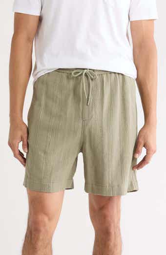 DENIM AND FLOWER Textured Drawstring Shorts
