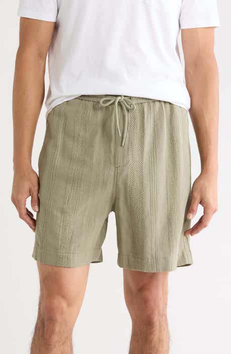 DENIM AND FLOWER Textured Drawstring Shorts