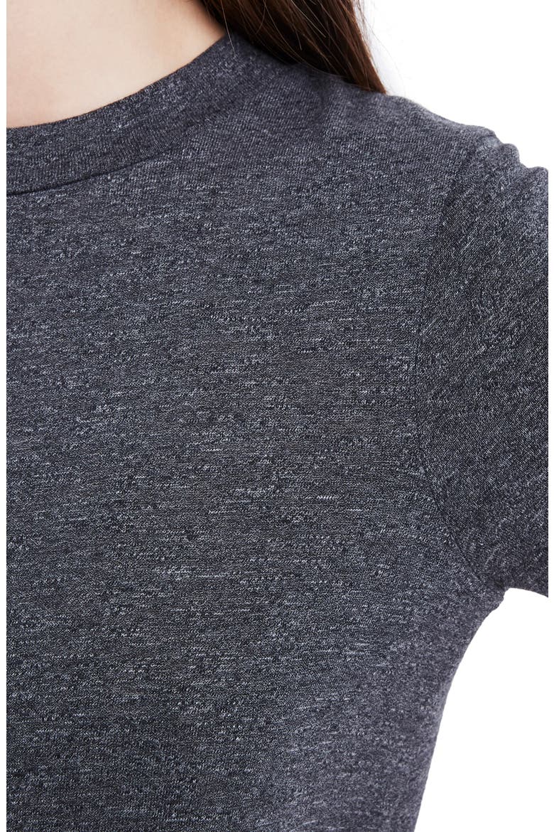 Mock Neck Boxy T-Shirt Dress, Alternate, color, HEATHER BLACK