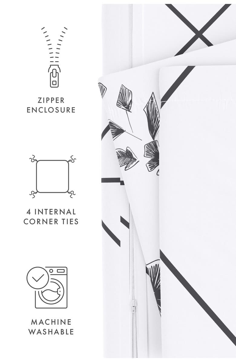 HOMESPUN Home Spun Premium Ultra Soft Edgy Flowers Pattern 3-Piece Reversible Duvet Cover Set, Alternate, color, Gray