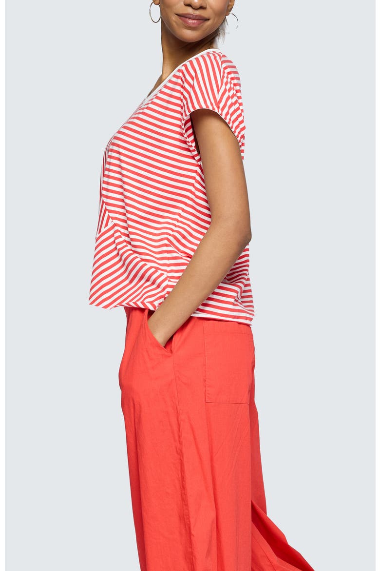 Vanya Striped V-Neck Top, Alternate, color, Mandarin Strip