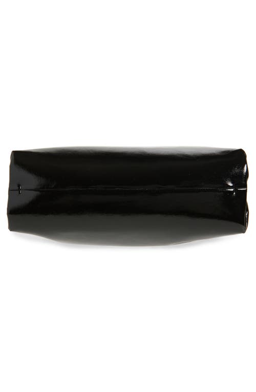 Stella Mccartney Falabella Crinkle Patent Drawstring Tote In Black