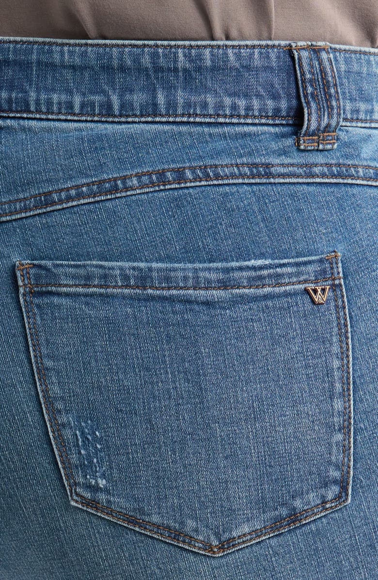 Wit & Wisdom Tatum 'Ab'Solution Frayed High Waist Ankle Bootcut Jeans, Alternate, color, Mid Blue Artisanal