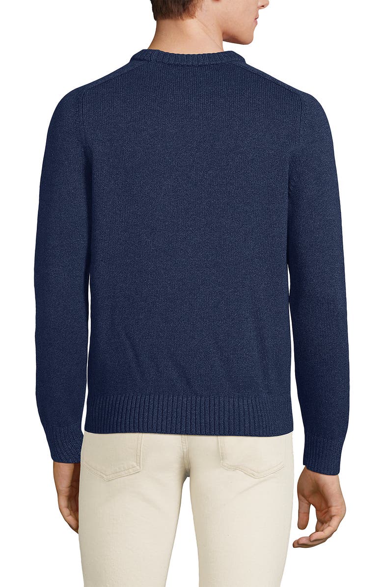 Lands' End Classic Cotton Drifter Signal Flags Crew Neck Sweater, Alternate, color, Midnight Sky Heather Flag