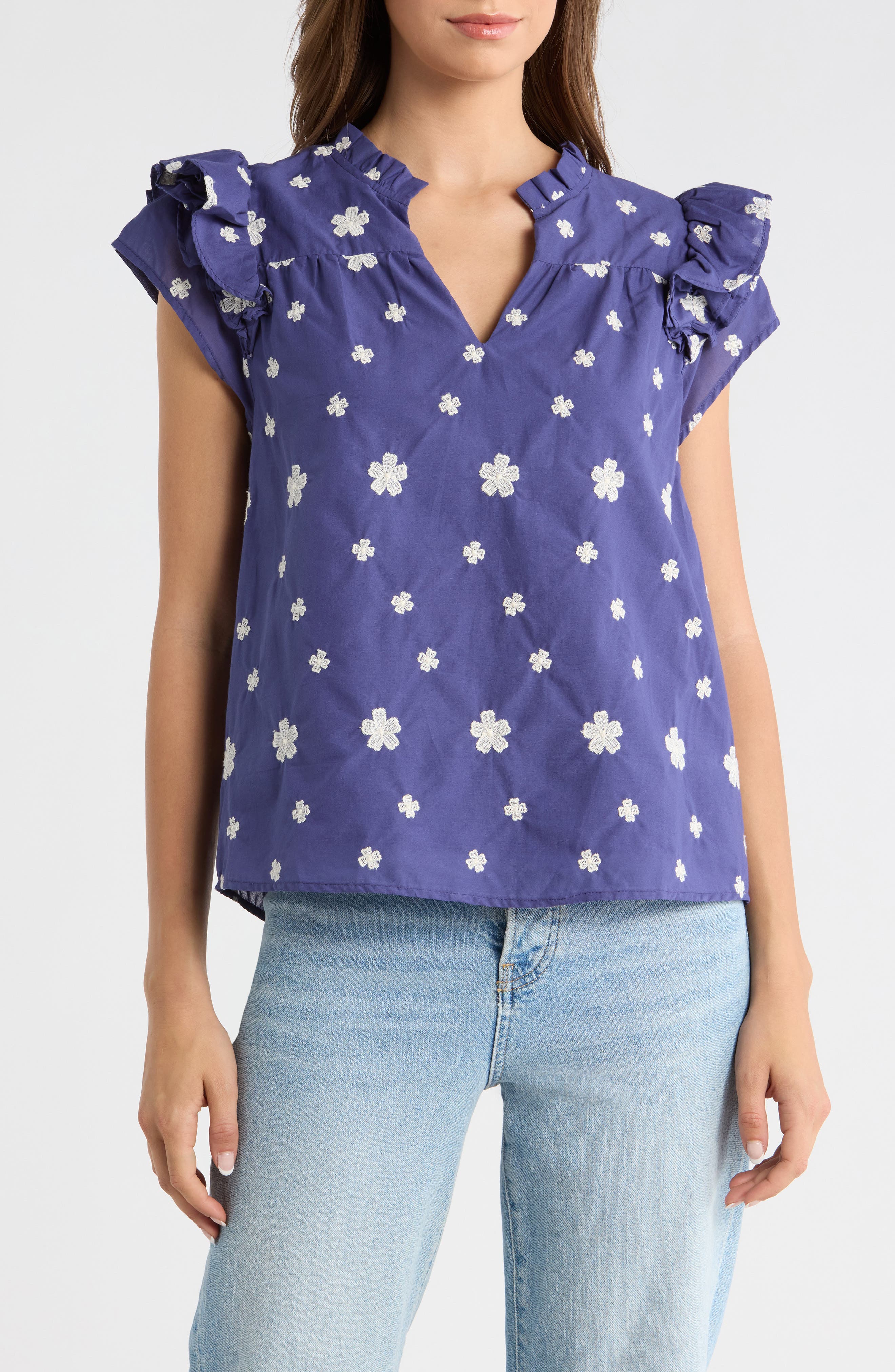 Jaimie Stripe Ramona Ruffle Cotton Top - image 5