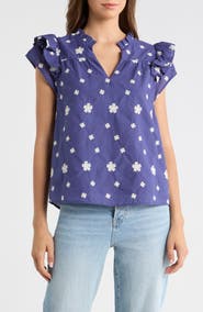 SUGARLIPS Jaimie Stripe Ramona Ruffle Cotton Top