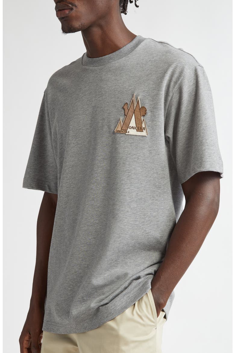 Logo Appliqué T-Shirt, Alternate, color, LIGHT GREY