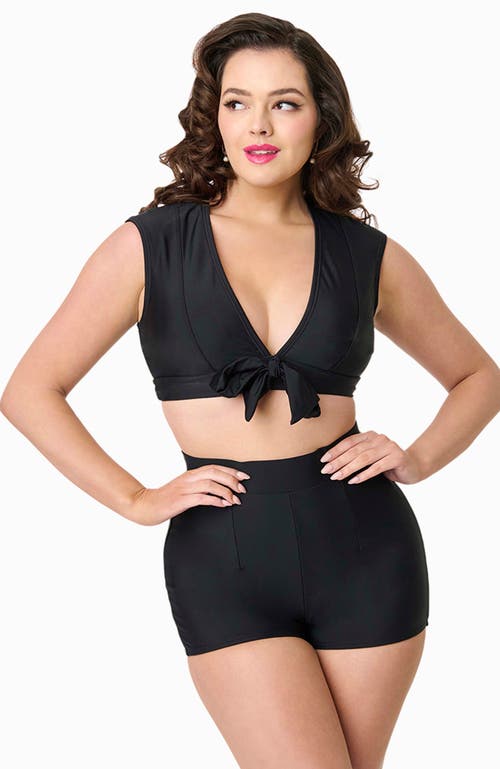 UNIQUE VINTAGE UNIQUE VINTAGE FULL COVERAGE BOW SWIM TOP