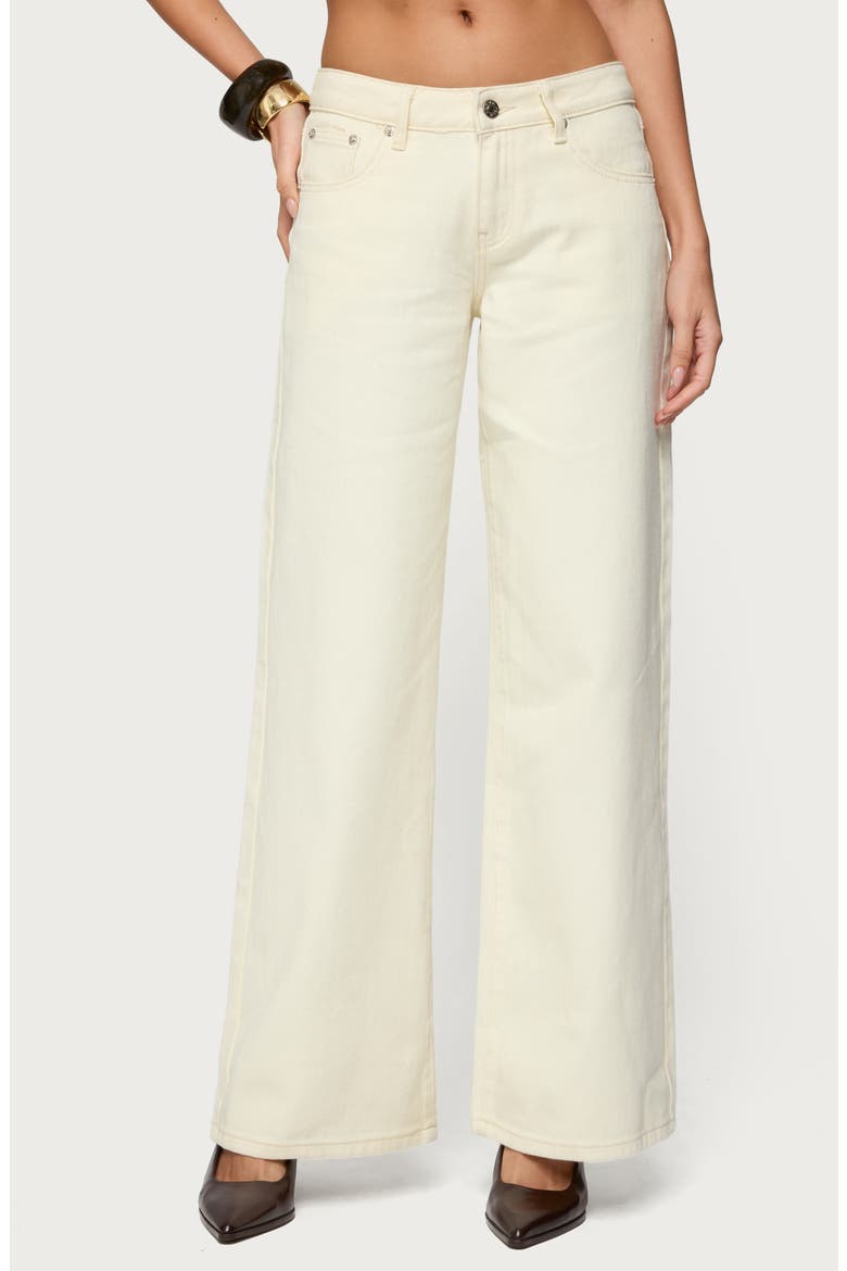 Roman Baggy Low Rise Wide Leg Jeans, Main, color, CREAM
