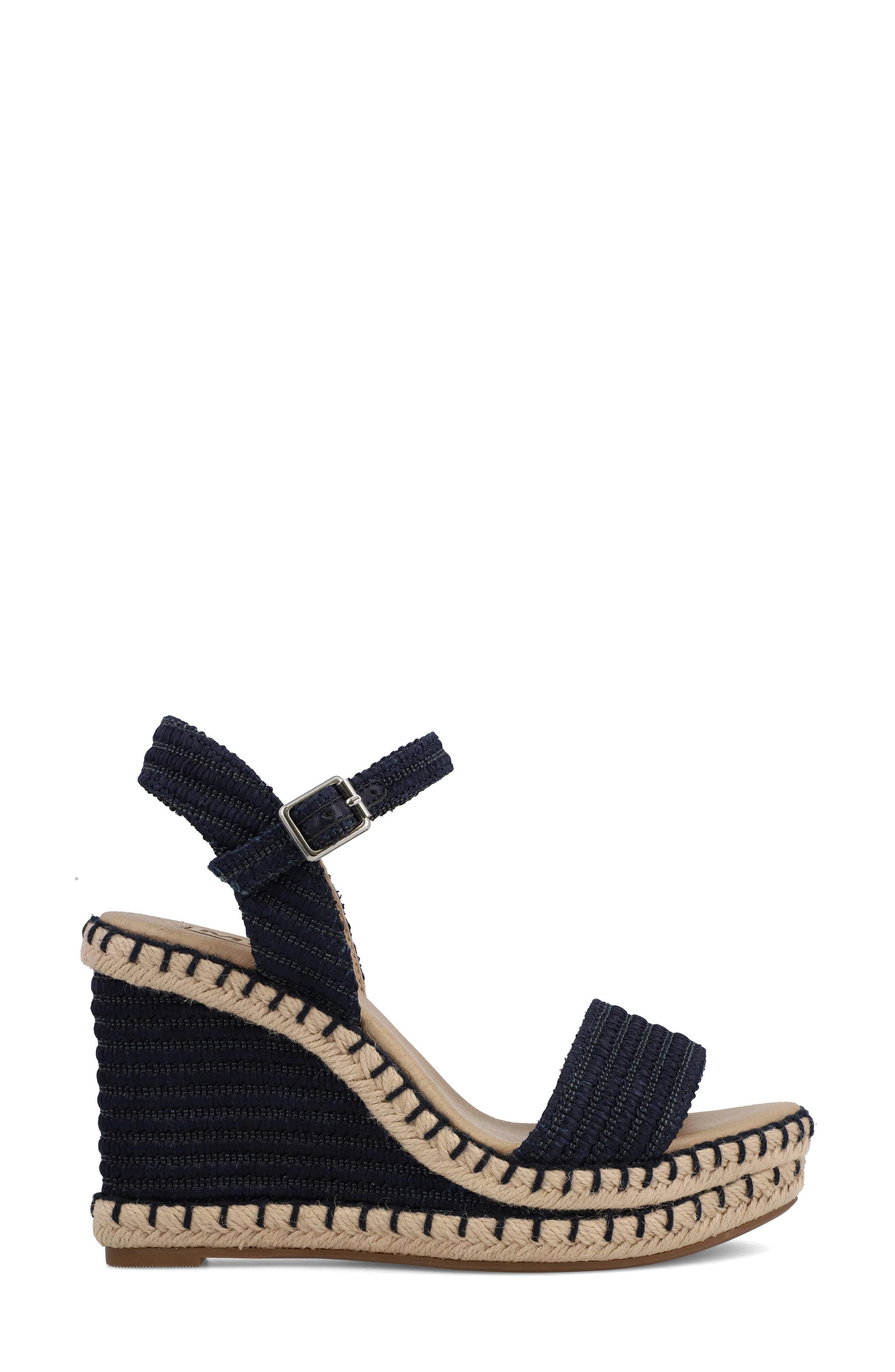 MIA Milazzo Platform Wedge, Alternate, color, Navy Raffia