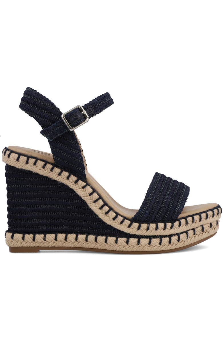 MIA Milazzo Platform Wedge, Alternate, color, Navy Raffia