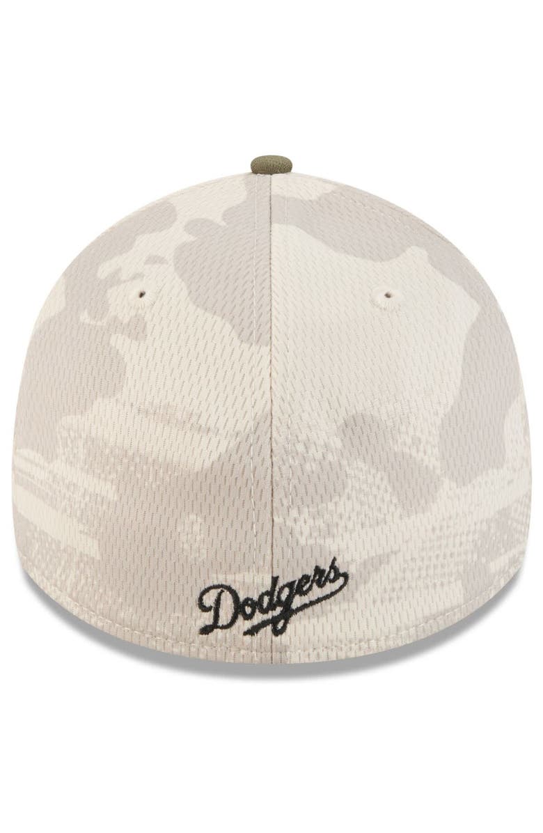 New Era Men's New Era Light Beige/Olive Los Angeles Dodgers 2025 Armed Forces Day 39THIRTY Flex Hat, Alternate, color, Light Beige