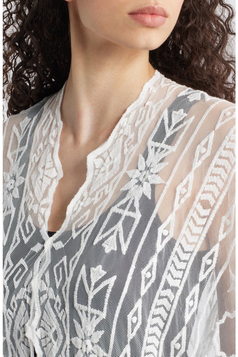 Augustina Sheer Caftan, Alternate, color, IVORY