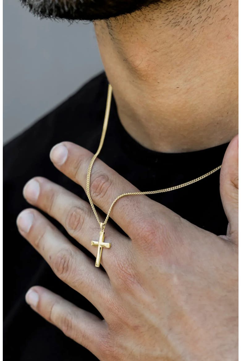 Cross Pendant Necklace, Alternate, color, 14K GOLD