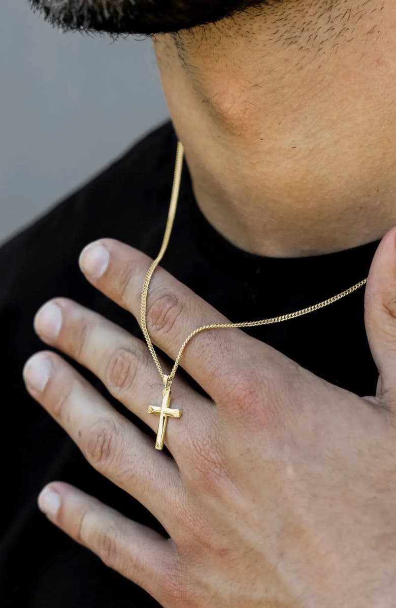 Vincero Men's Cross Pendant Necklace, Alternate, color, 14K Gold