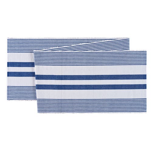 C & F Home C&f Home Classic Stripes Blue & White Table Runner 13" X 72" 4th Of July Patriotic Woven Table Runne In Blue