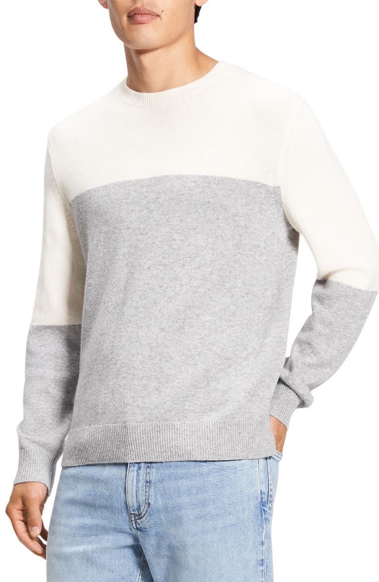Theory Hilles Colorblock Wool & Cashmere Sweater, Alternate, color, 