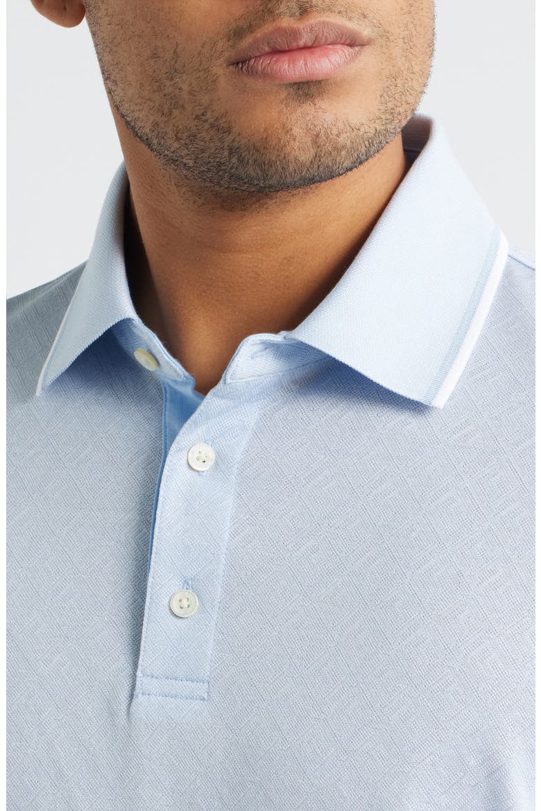 Diamond Piqué Cotton Polo, Alternate, color, ICE