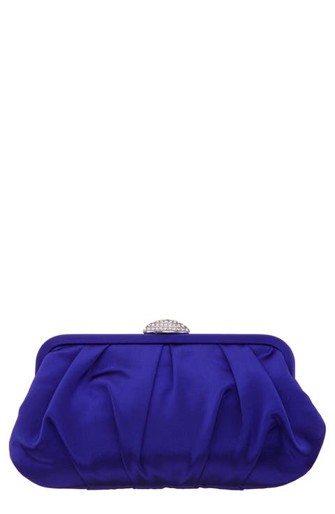 Concord Pleated Satin Frame Clutch