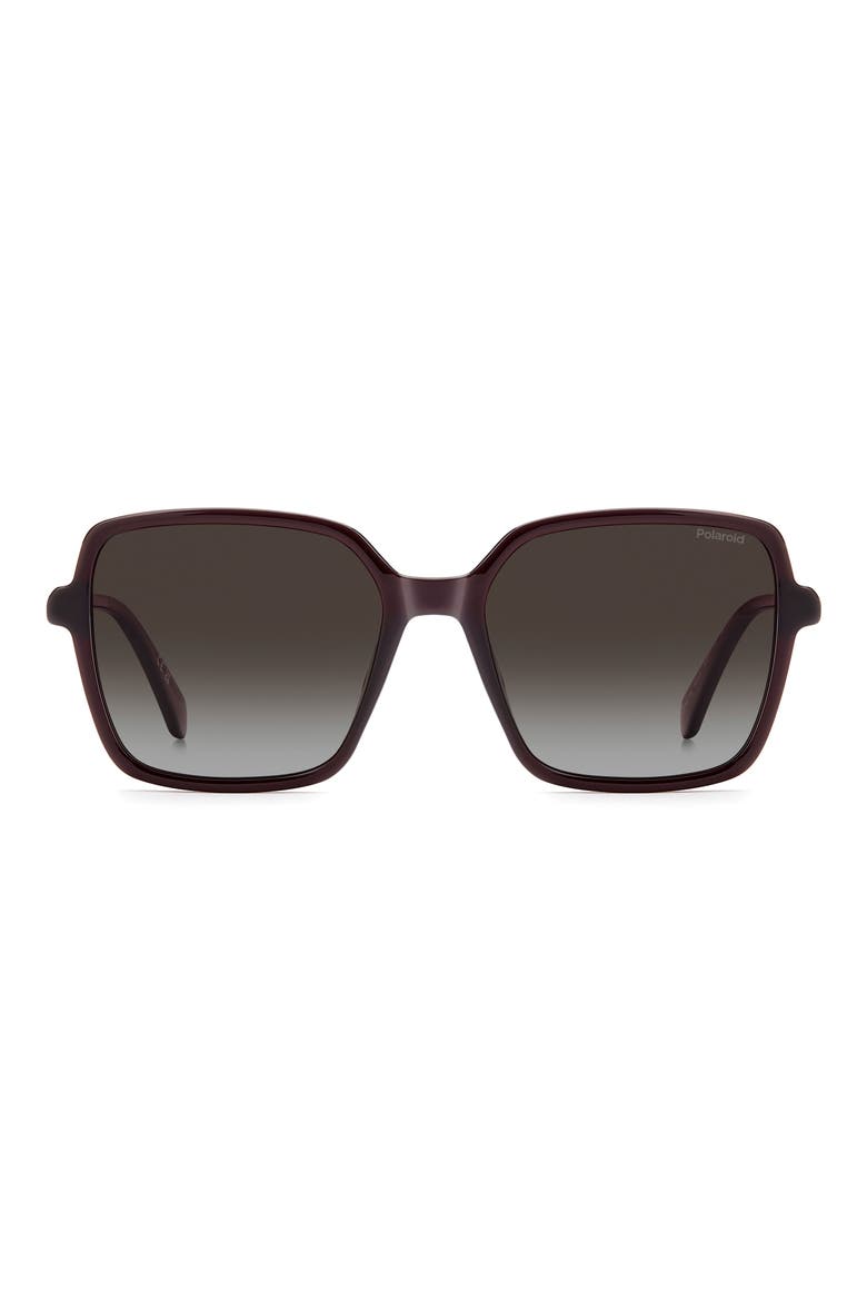 56mm Polarized Square Sunglasses, Main, color, VIOLET/ BROWN SF PZ