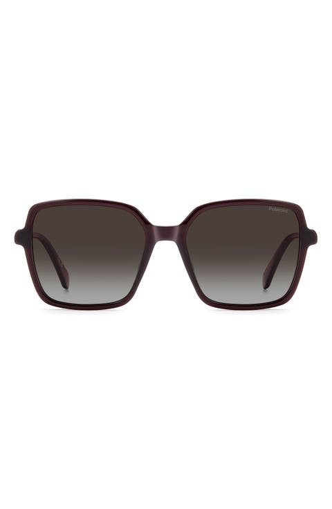 56mm Polarized Square Sunglasses