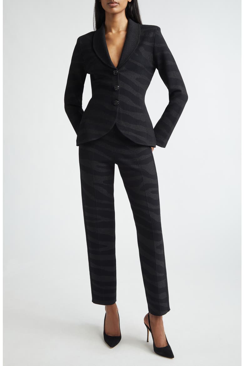 Tatum Metallic Zebra Jacket, Alternate, color, BLACK METALLIC
