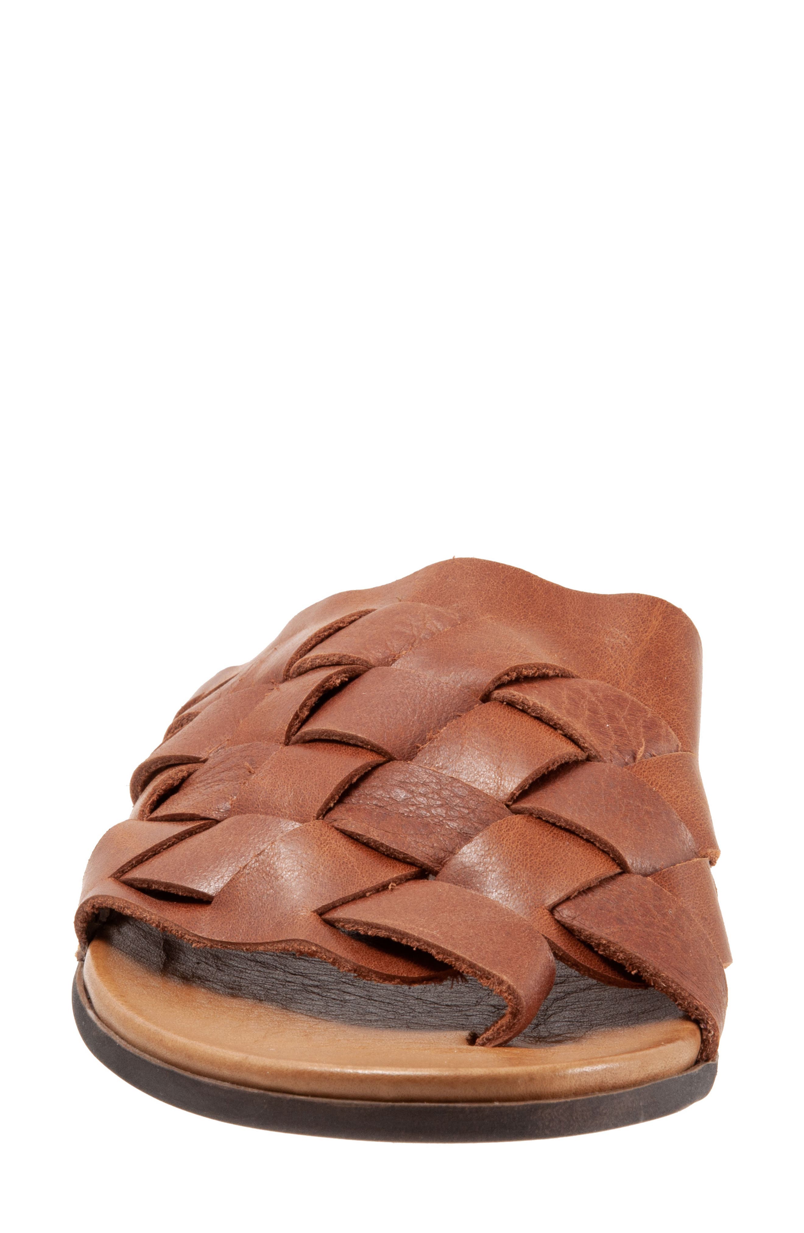 Tory Woven Slide Sandal, Alternate, color, TAN LEATHER