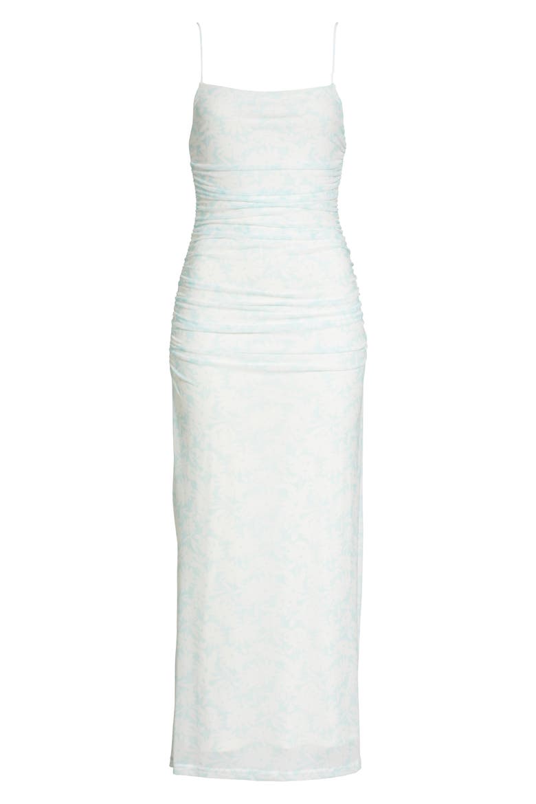 Gathered Midi Dress, Alternate, color, PEPPERMINT DAISY