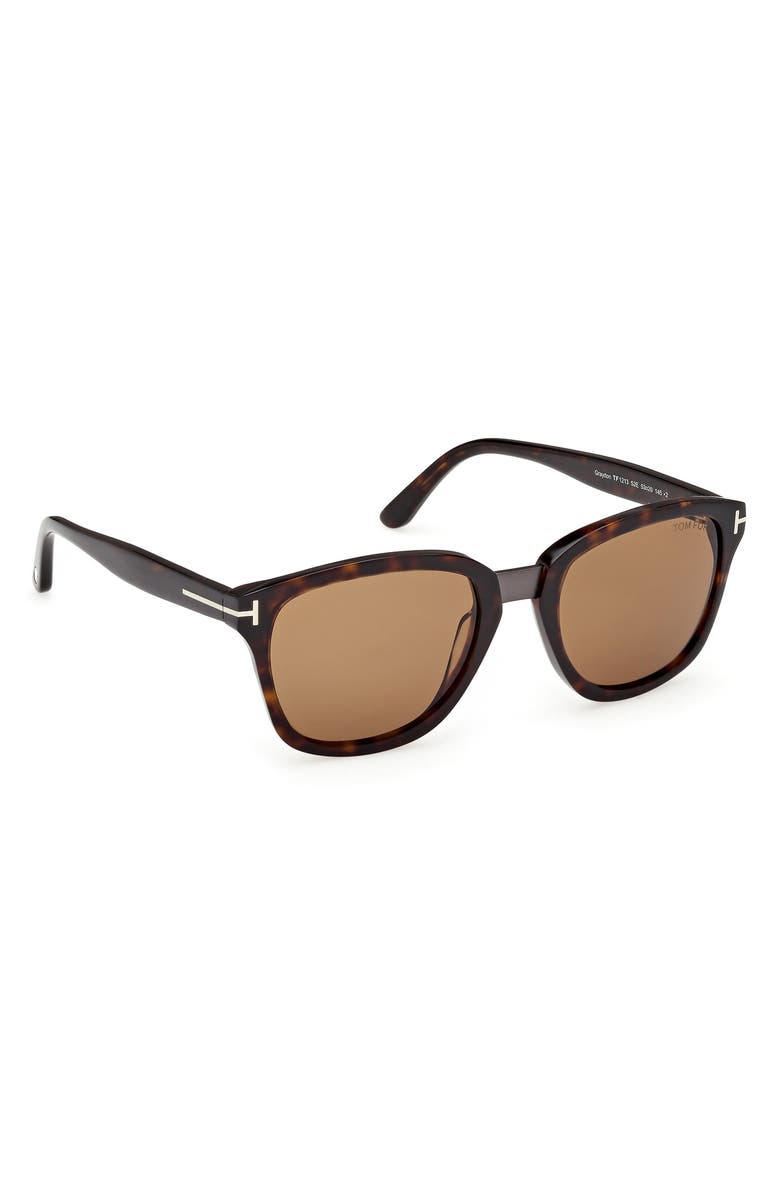 TOM FORD 53mm Square Sunglasses, Alternate, color, Dark Havana / Brown