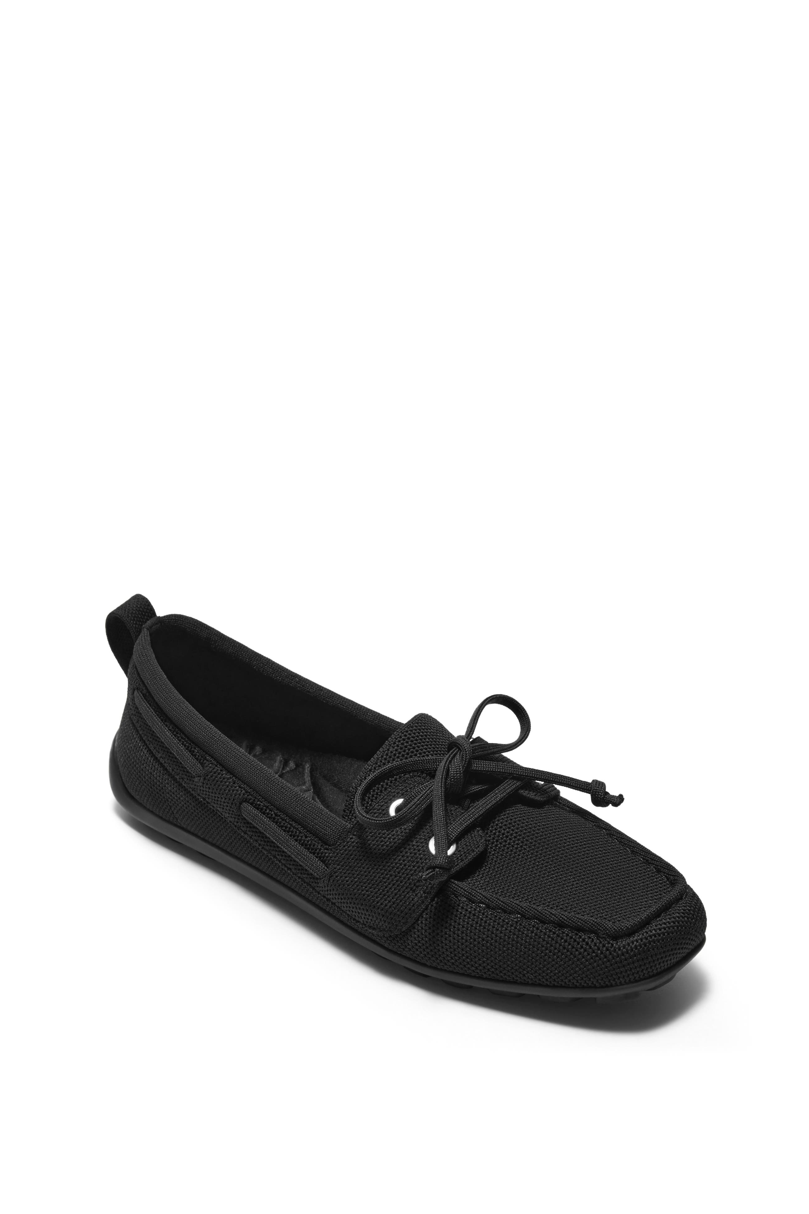 Jillian Square-Toe Casual Loafers, Main, color, BLACK