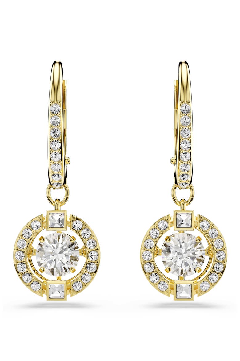 Una Crystal Drop Earrings, Alternate, color, WHITE/ GOLD