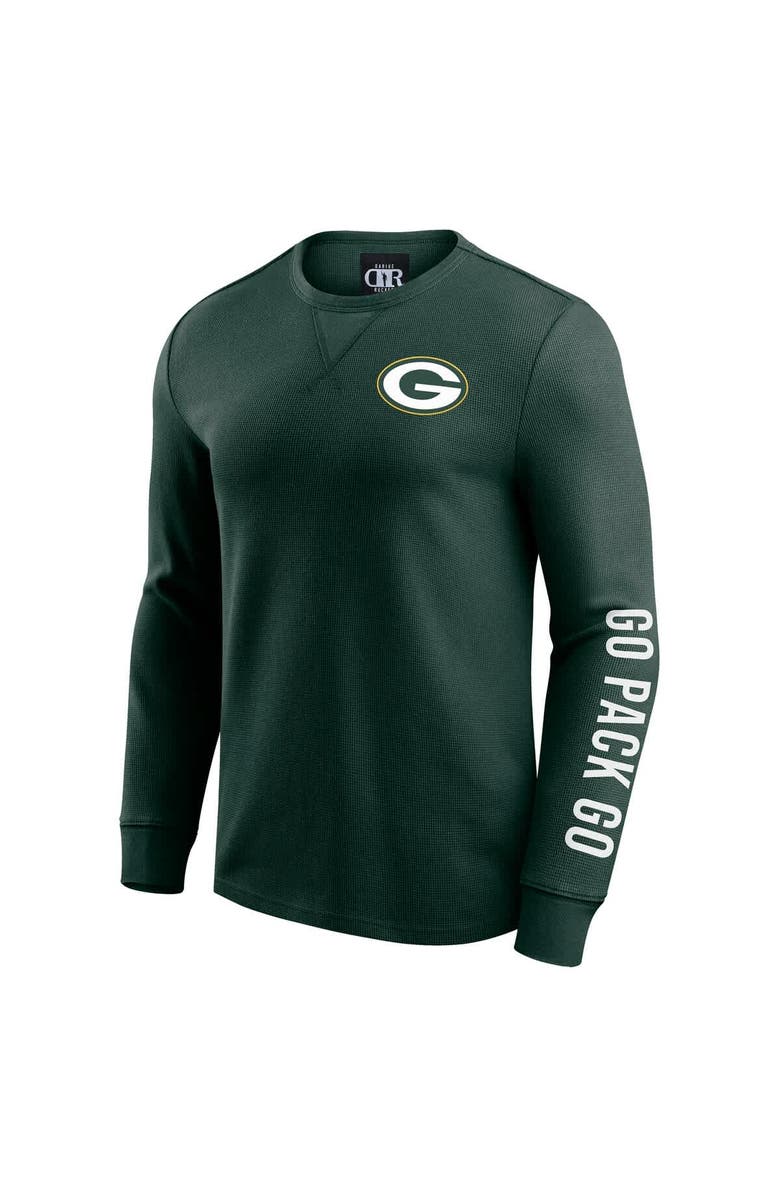 Darius Rucker Collection by Fanatics Men's Darius Rucker Collection by Fanatics Green Green Bay Packers Washed Waffle-Knit Long Sleeve T-Shirt, Alternate, color, 