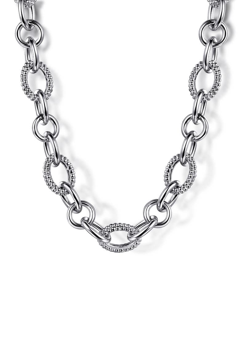 Bujukan Sterling Silver Link Necklace, Main, color, STERLING SILVER