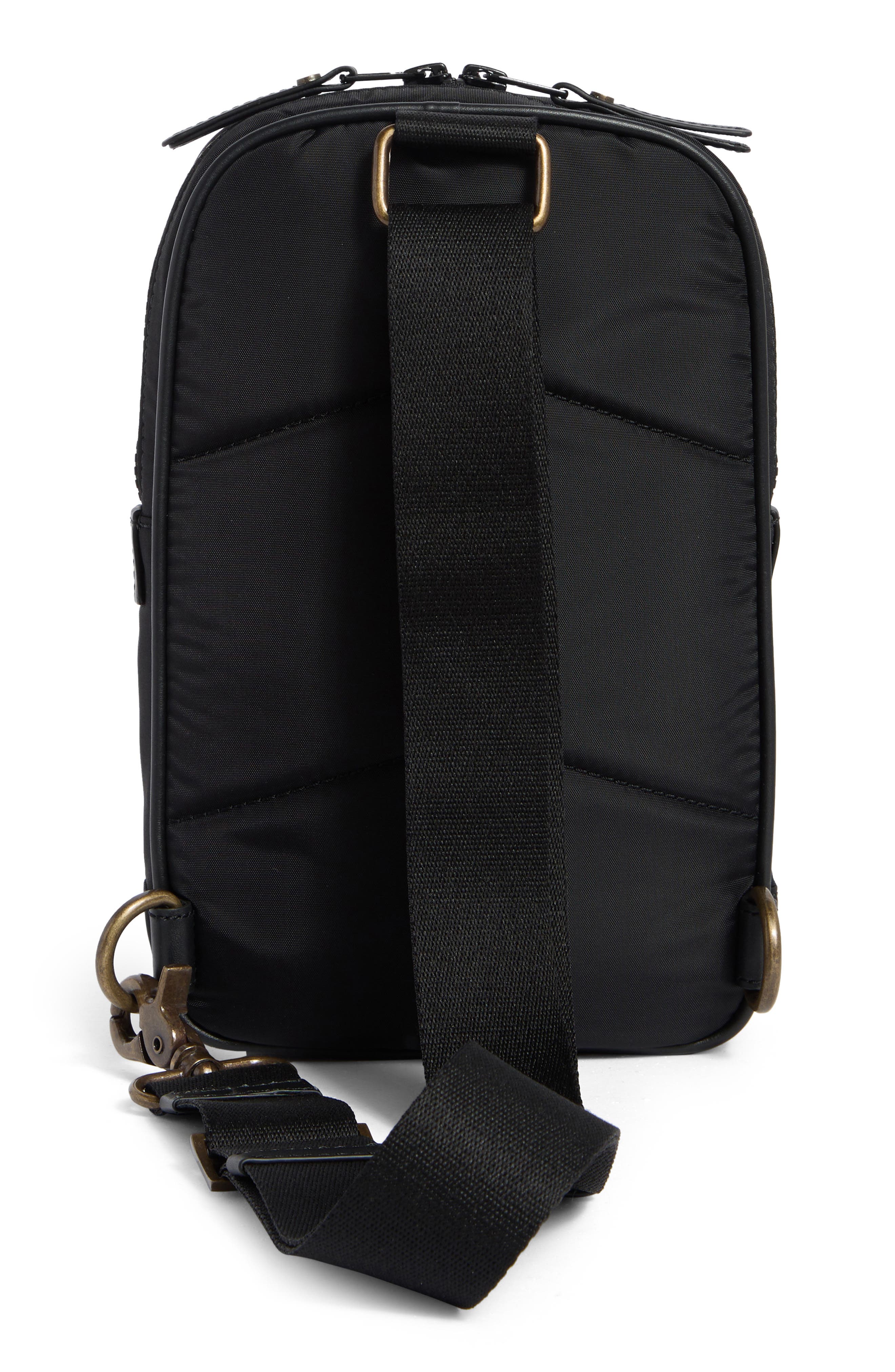 Johnston & Murphy Sling Crossbody Bag, Alternate, color, Black