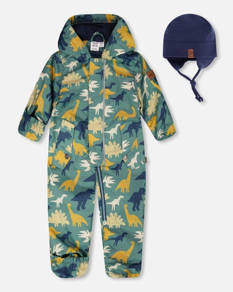 Mid-Season Printed One-Piece Outerwear with Hat (Baby)