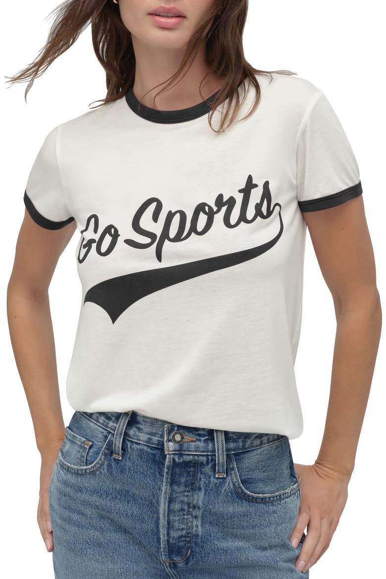 The Go Sports Graphic Ringer T-Shirt, Main, color, OFF WHITE/ BLACK