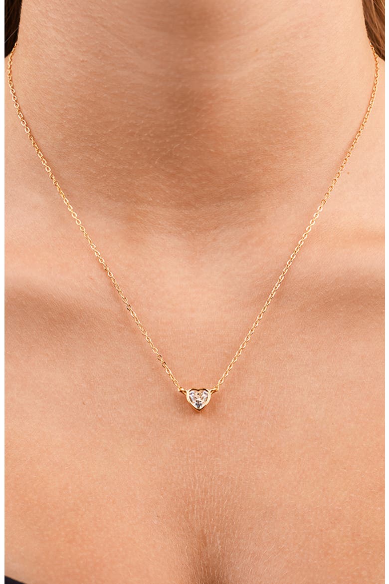 Heart Bezel Pendant Necklace, Alternate, color, GOLD