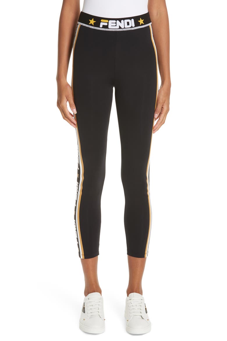 x FILA Mania Logo Leggings, Main, color, BLACK